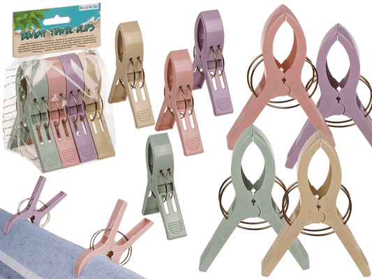 Big beach towel clips, pastell,