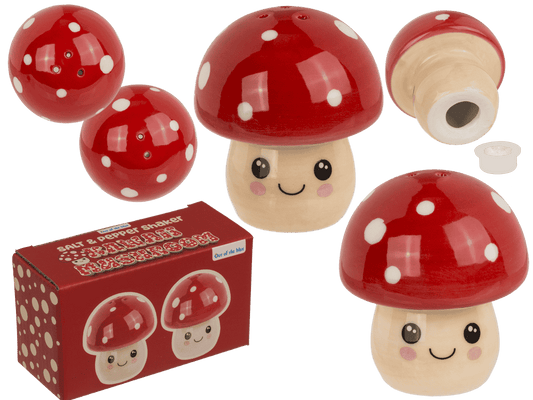 Salt & pepper shaker, Kawaii mushrooms,