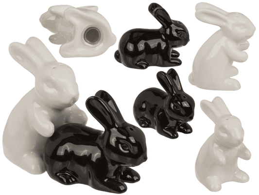 Salt & pepper shaker, rabbits, 11 x 4.5 x 8 cm,