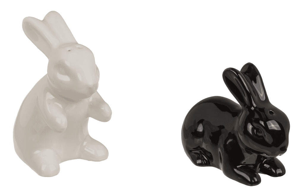 Salt & pepper shaker, rabbits, 11 x 4.5 x 8 cm,
