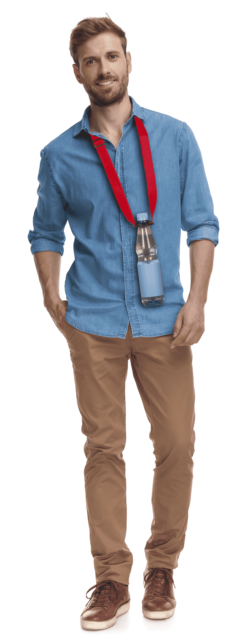 Porte-bouteilles à accrocher autour du cou