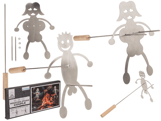 BBQ Roasting Sticks, Couple, set of 2, 20 cm,