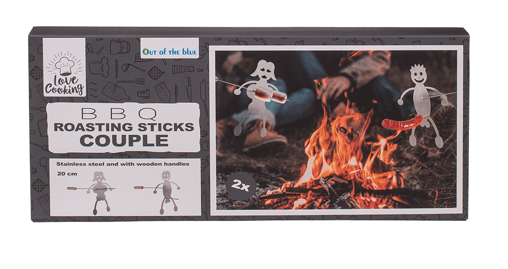 BBQ Roasting Sticks, Couple, set of 2, 20 cm,
