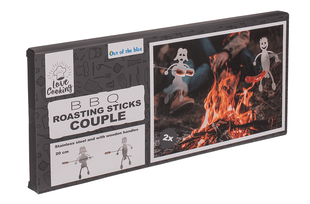 BBQ Roasting Sticks, Couple, set of 2, 20 cm,