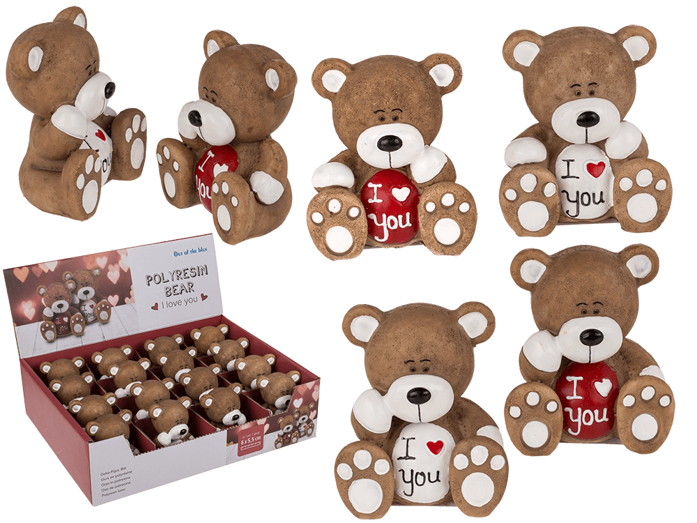 Polyresin bear, I love you,