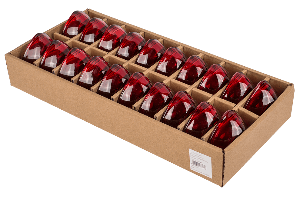 Red glass tealight holder, Heart,