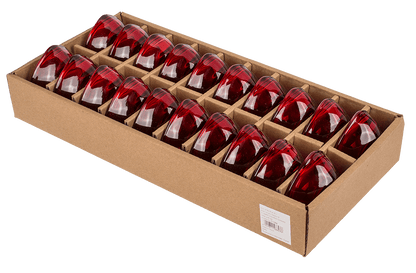 Red glass tealight holder, Heart,