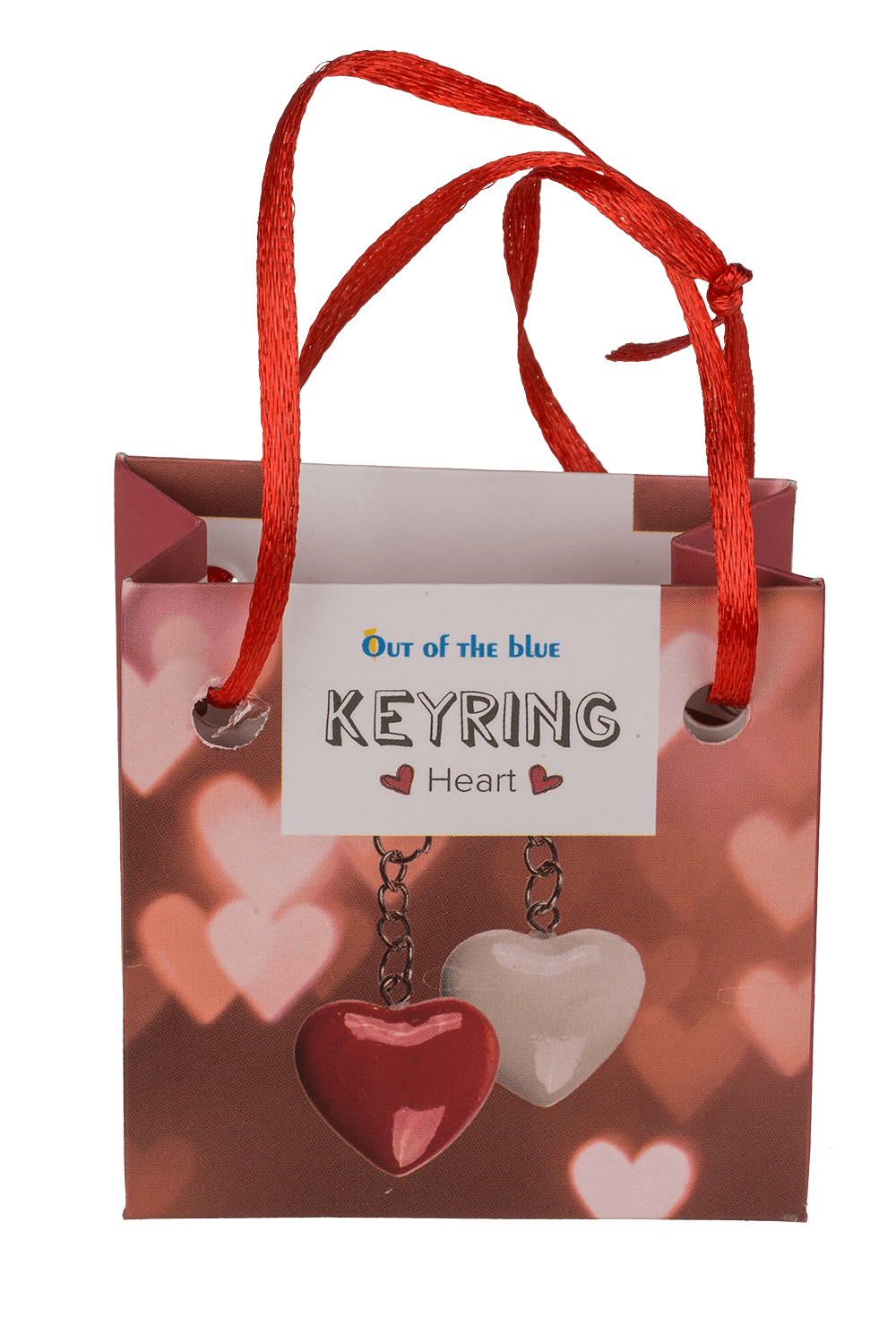 Metal keyring, polyresin heart,