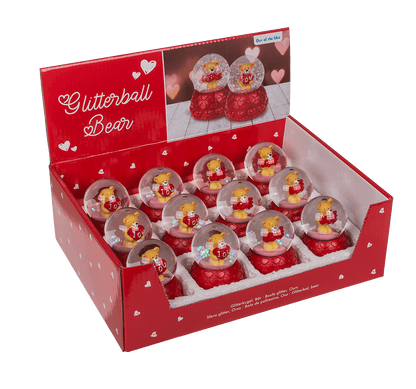 Polyresin glitter globe, bear,