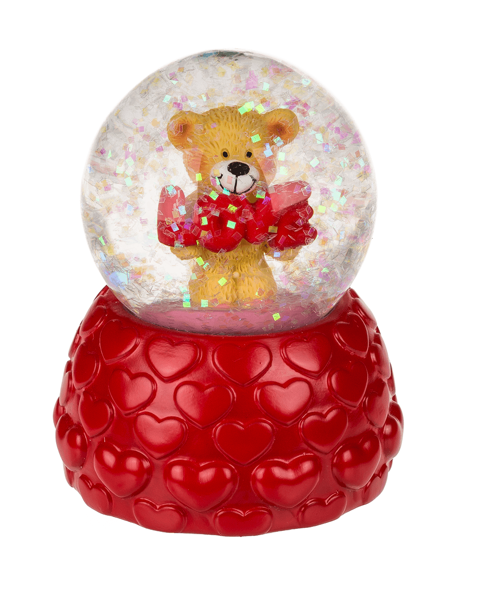 Polyresin glitter globe, bear,