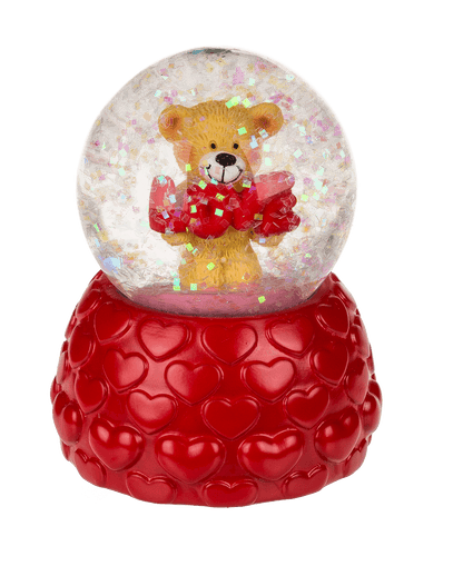Polyresin glitter globe, bear,