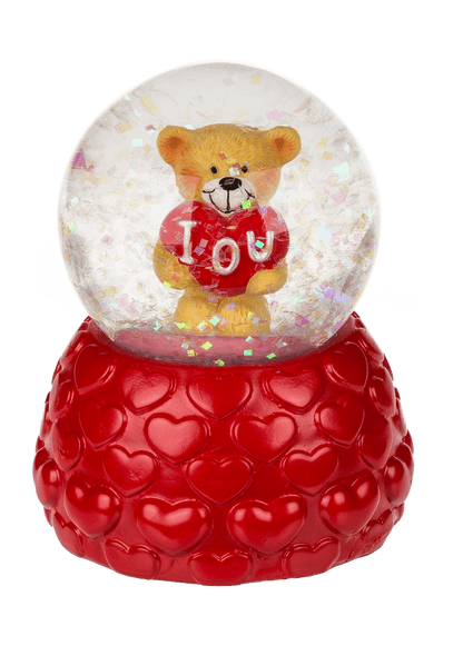 Polyresin glitter globe, bear,