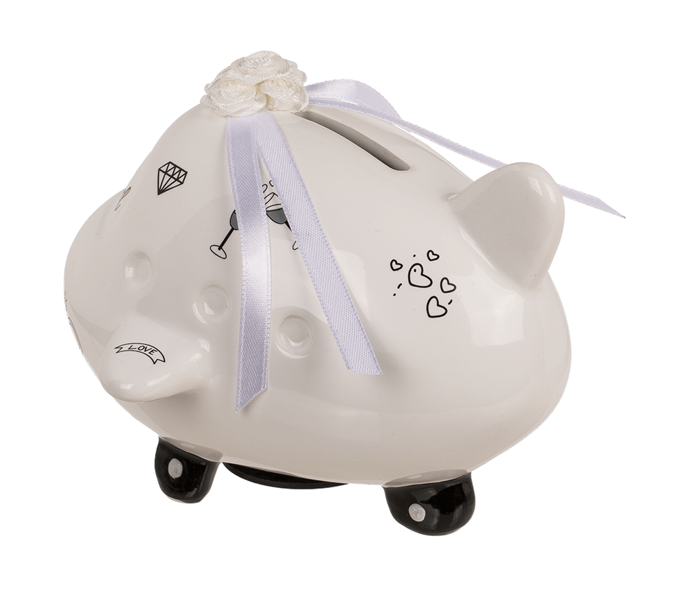 Saving bank, airplane, Just Married,