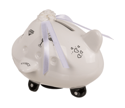 Saving bank, airplane, Just Married,