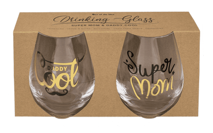 Drinking glass, Super Mom & Daddy Cool,