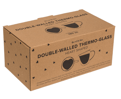 Double-walled thermo-glass with heart shape,
