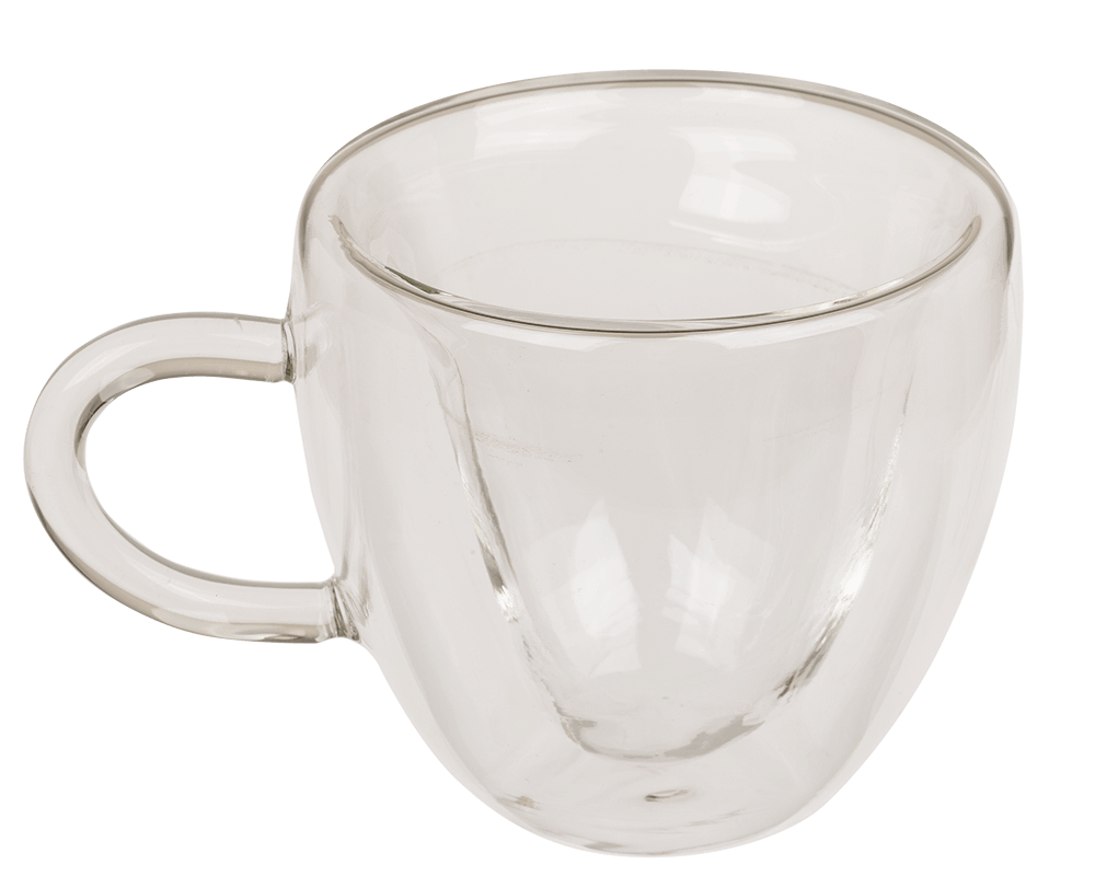 Double-walled thermo-glass with heart shape,