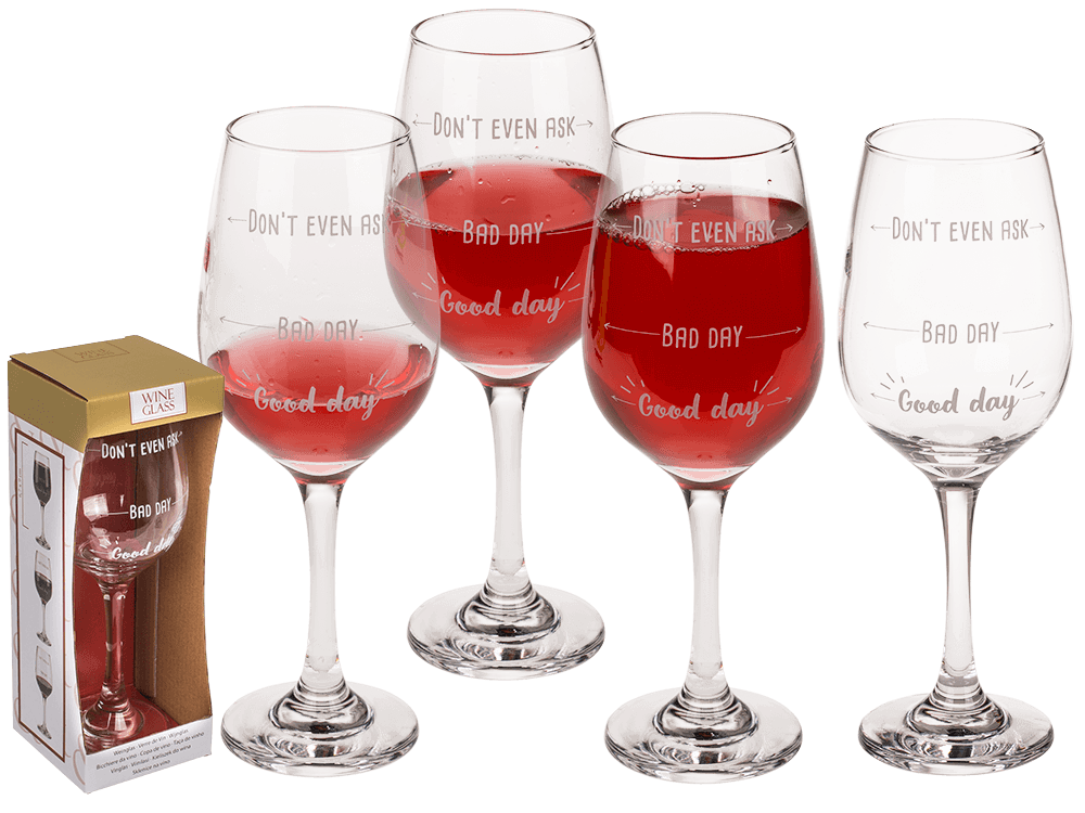 Wine glass, Good day, Bad day, Don't even ask,