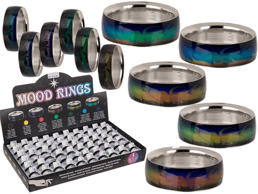 Stainless steel mood ring, Waves,