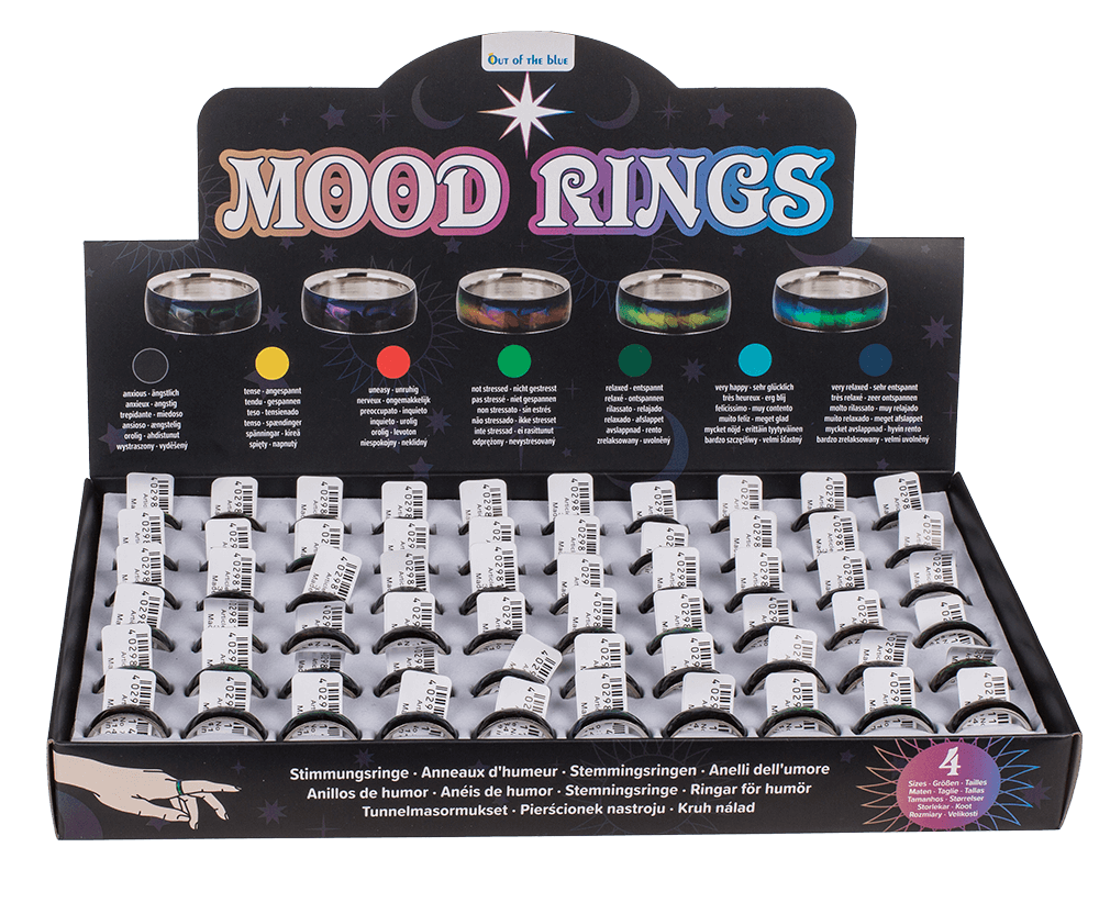 Stainless steel mood ring, Waves,