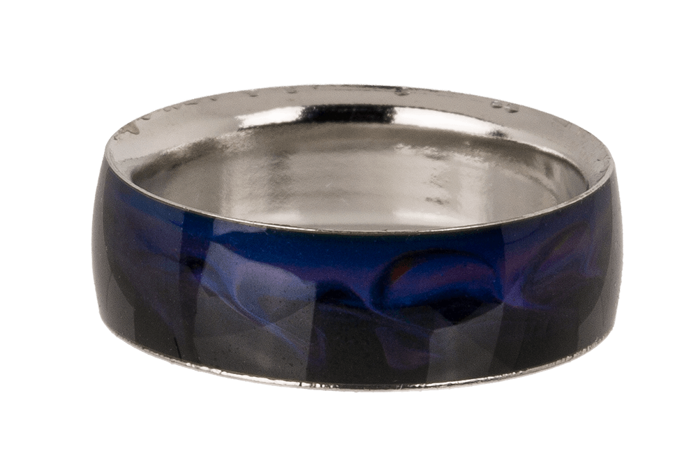 Stainless steel mood ring, Waves,