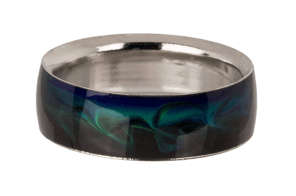 Stainless steel mood ring, Waves,