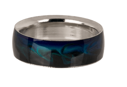 Stainless steel mood ring, Waves,
