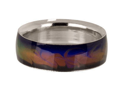 Stainless steel mood ring, Waves,