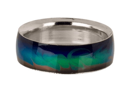 Stainless steel mood ring, Waves,