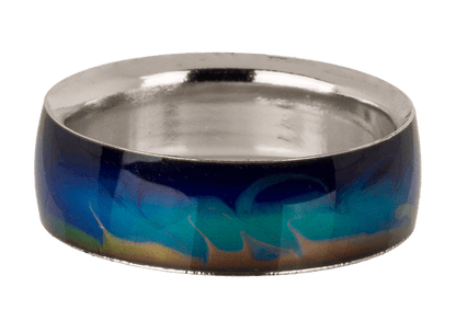 Stainless steel mood ring, Waves,