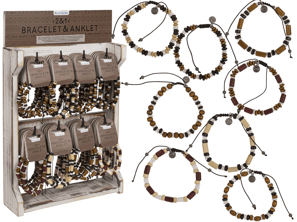 2 in 1 wooden bracelet/anklet, Surf Vibes,