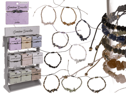 Glass bracelet with gemstones,