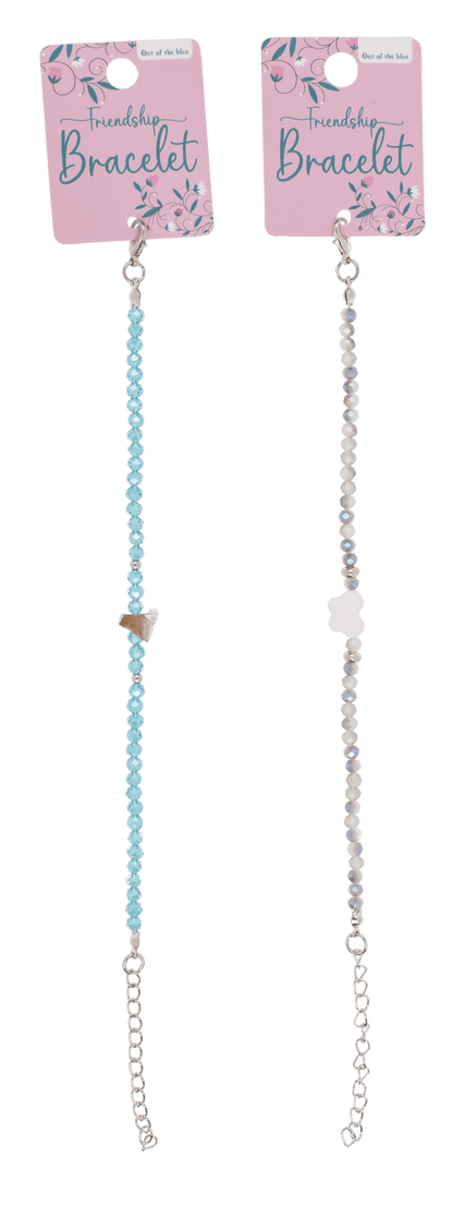 Metal bracelet with glass beads, Shiny,