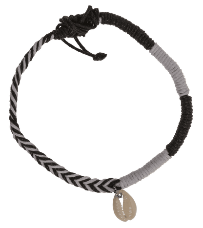 Anklet with shell decor, made of cotton,