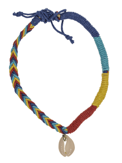 Anklet with shell decor, made of cotton,