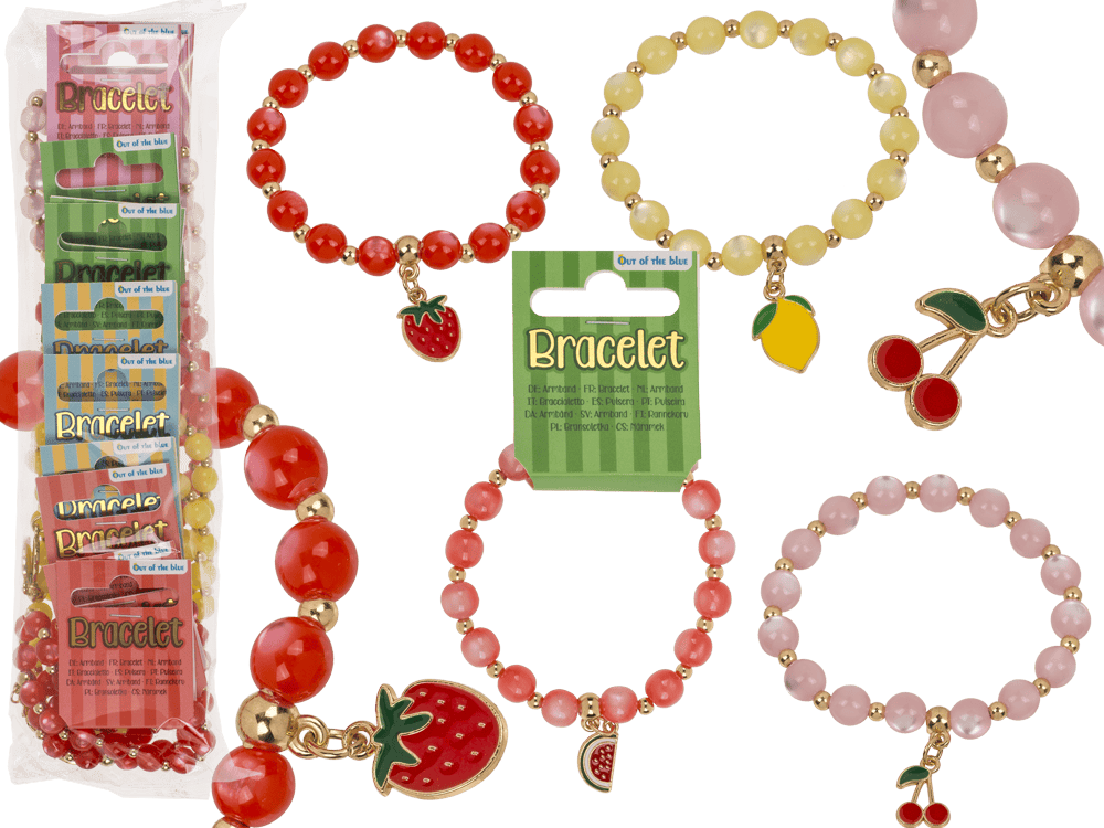 Beads bracelet, Fruits, D: 8 mm,