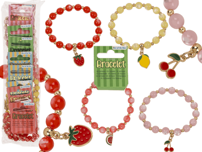 Beads bracelet, Fruits, D: 8 mm,