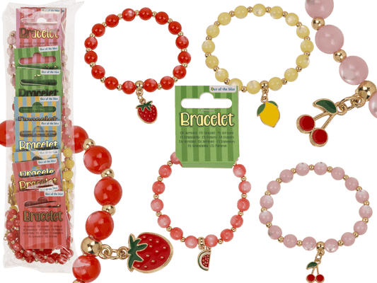 Beads bracelet, Fruits, D: 8 mm,