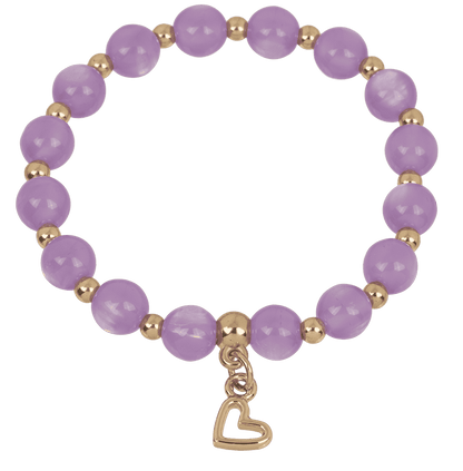 Beads bracelet, Hearts, D: 8 mm,