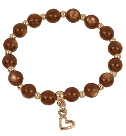 Beads bracelet, Hearts, D: 8 mm,