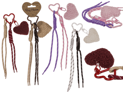 Bag charm, terry heart,