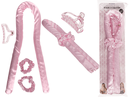 Heatless Hair Curlers. Pink,