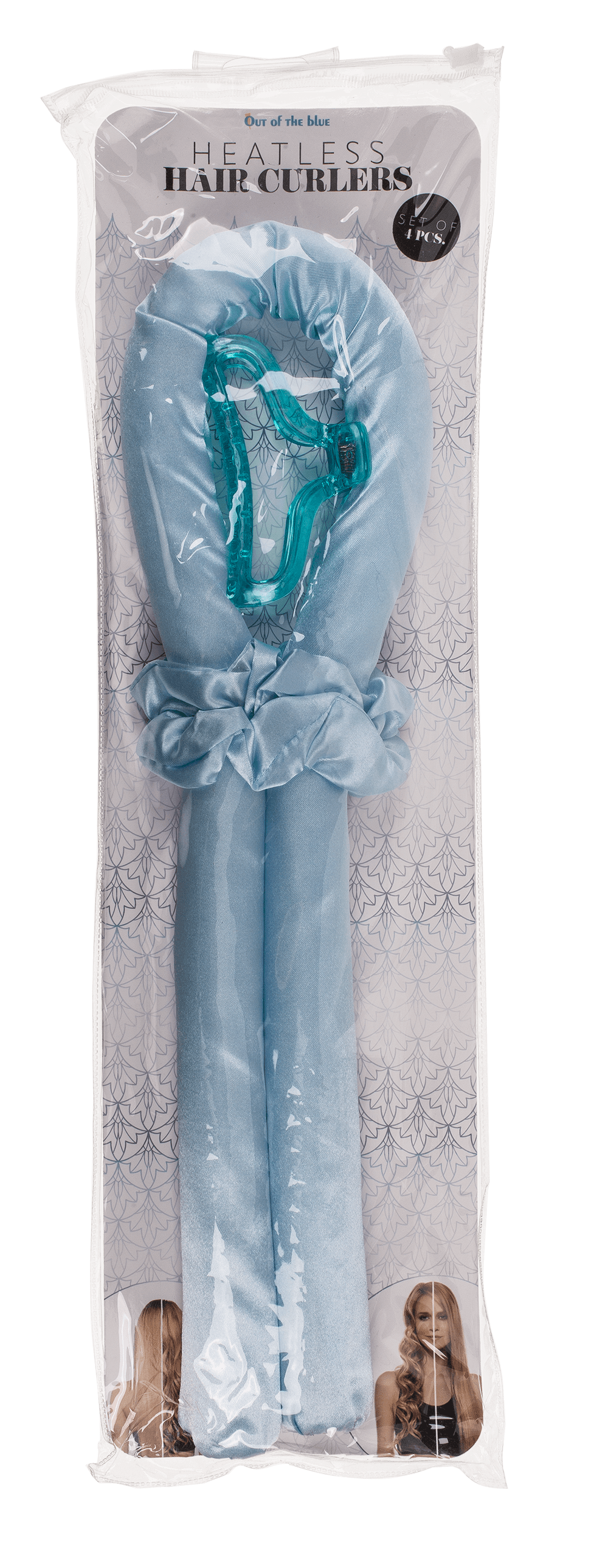 Heatless Hair Curlers. Blue,