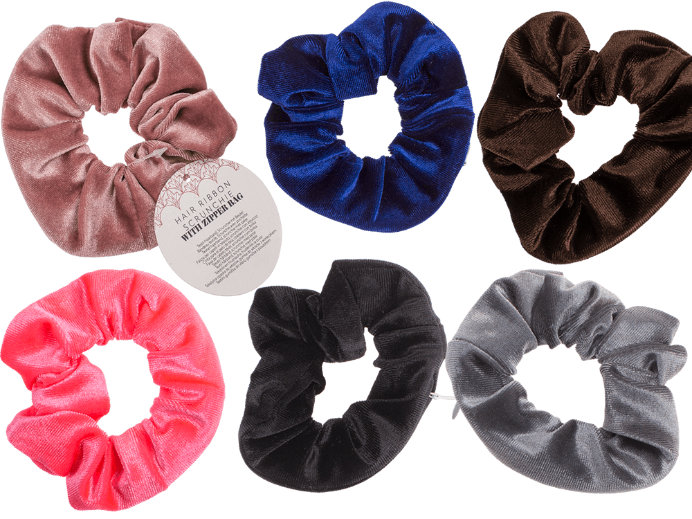Textile Hair Ribbon, Scrunchie with Zipper Bag,
