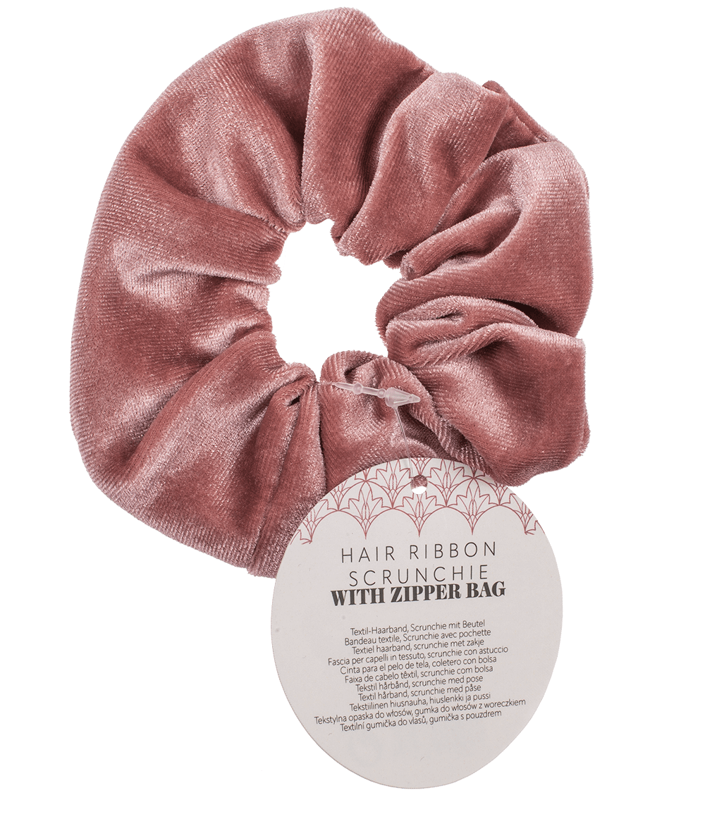 Textile Hair Ribbon, Scrunchie with Zipper Bag,