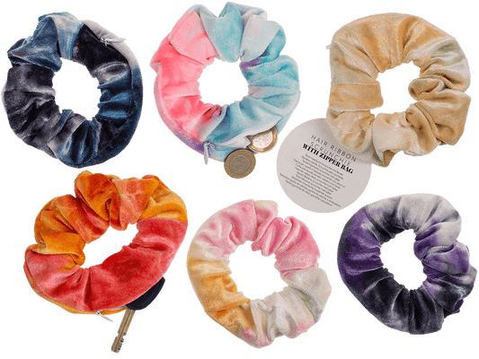 Textile Hair Ribbon, Scrunchie with Zipper Bag,