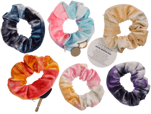 Textile Hair Ribbon, Scrunchie with Zipper Bag,