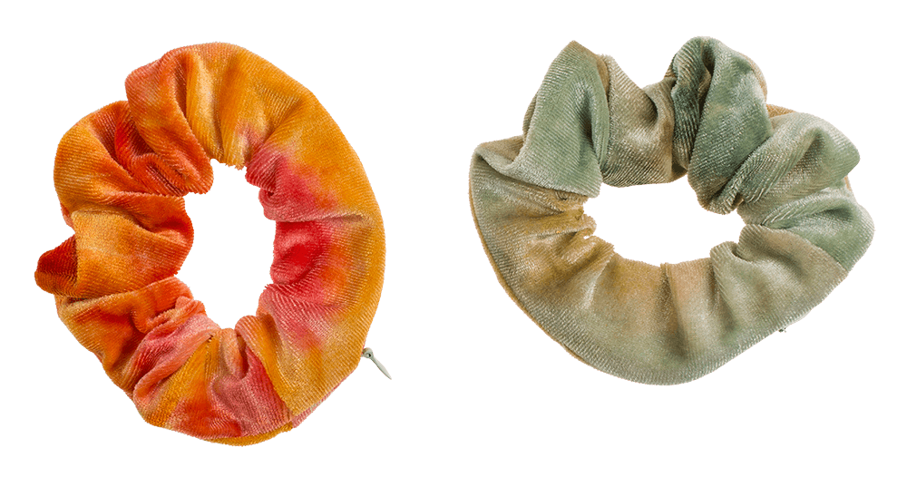 Textile Hair Ribbon, Scrunchie with Zipper Bag,