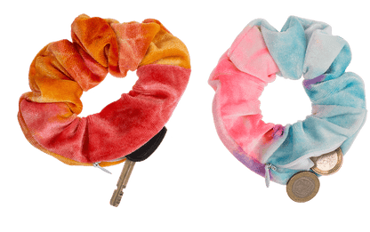 Textile Hair Ribbon, Scrunchie with Zipper Bag,