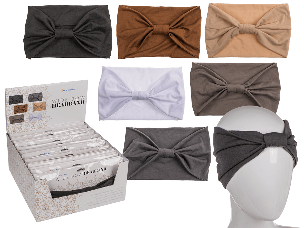 Textile Hairband, Bow, approx. 14 x 24 cm,